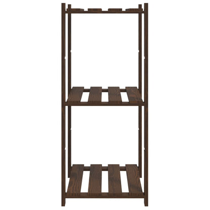 vidaXL 3-Tier Storage Rack Brown 60x38x90 cm Solid Wood Pine