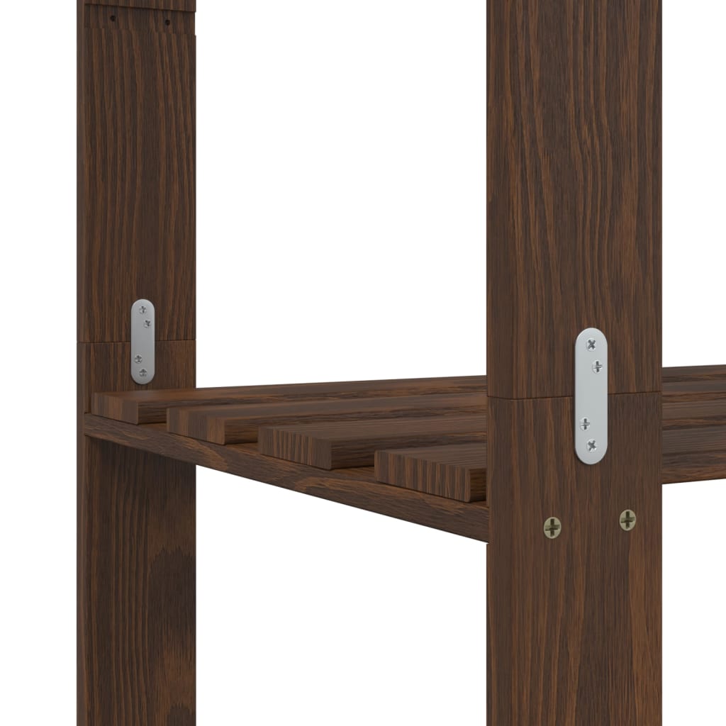 vidaXL 3-Tier Storage Rack Brown 60x38x90 cm Solid Wood Pine