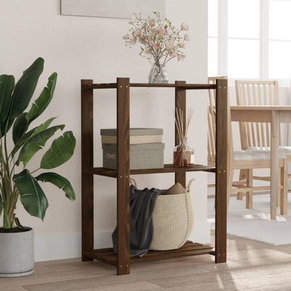 vidaXL 3-Tier Storage Rack Brown 60x38x90 cm Solid Wood Pine