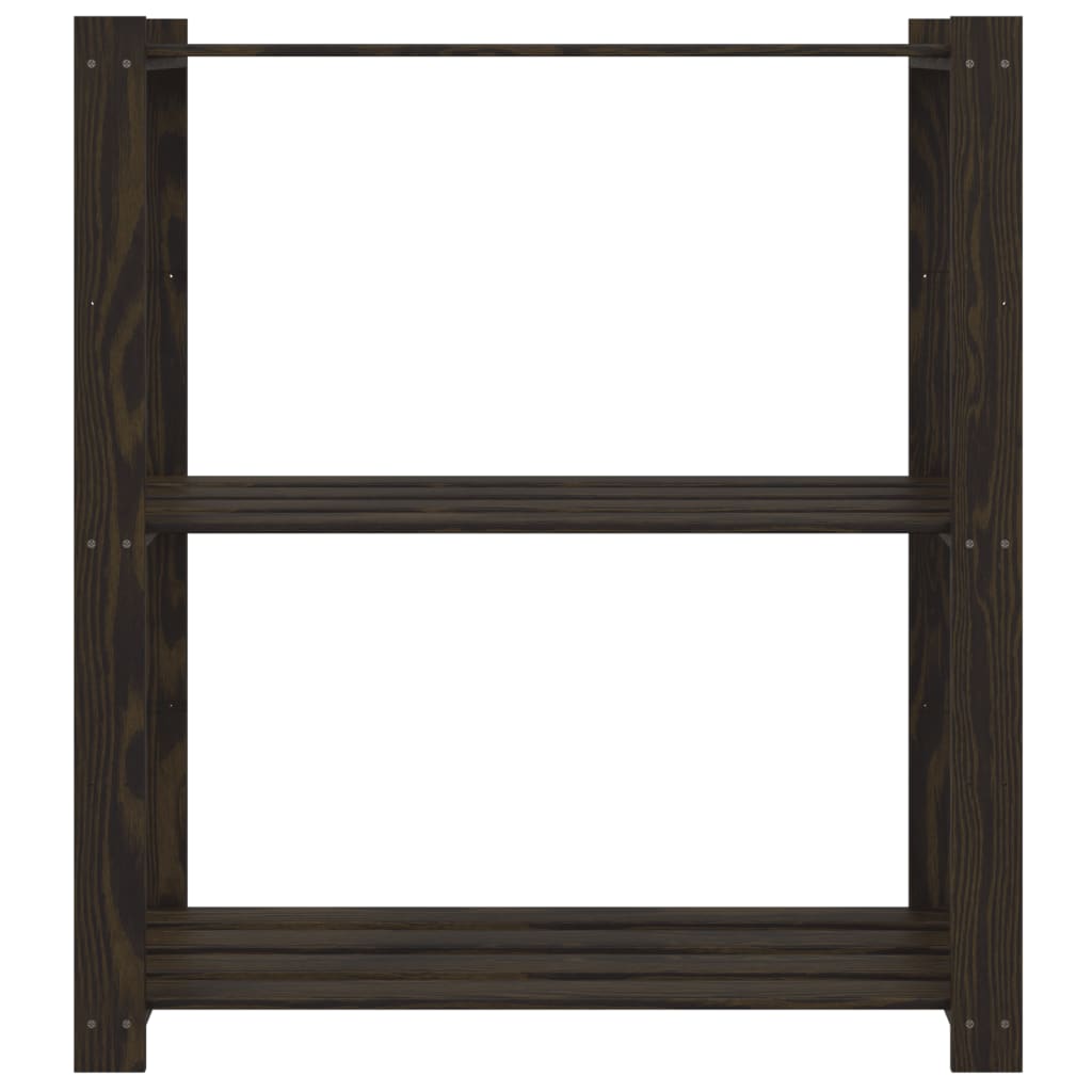 vidaXL 3-Tier Storage Rack Black 80x38x90 cm Solid Wood Pine