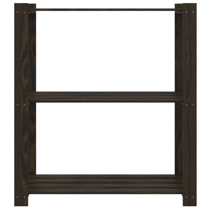 vidaXL 3-Tier Storage Rack Black 80x38x90 cm Solid Wood Pine
