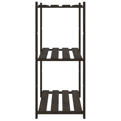 vidaXL 3-Tier Storage Rack Black 80x38x90 cm Solid Wood Pine