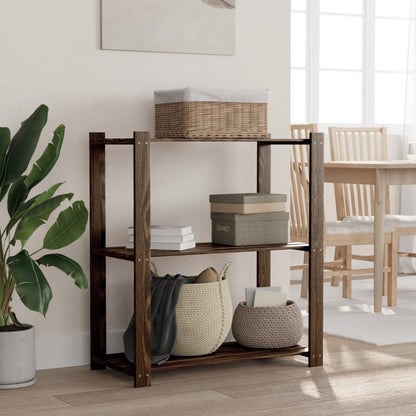 vidaXL 3-Tier Storage Rack Black 80x38x90 cm Solid Wood Pine