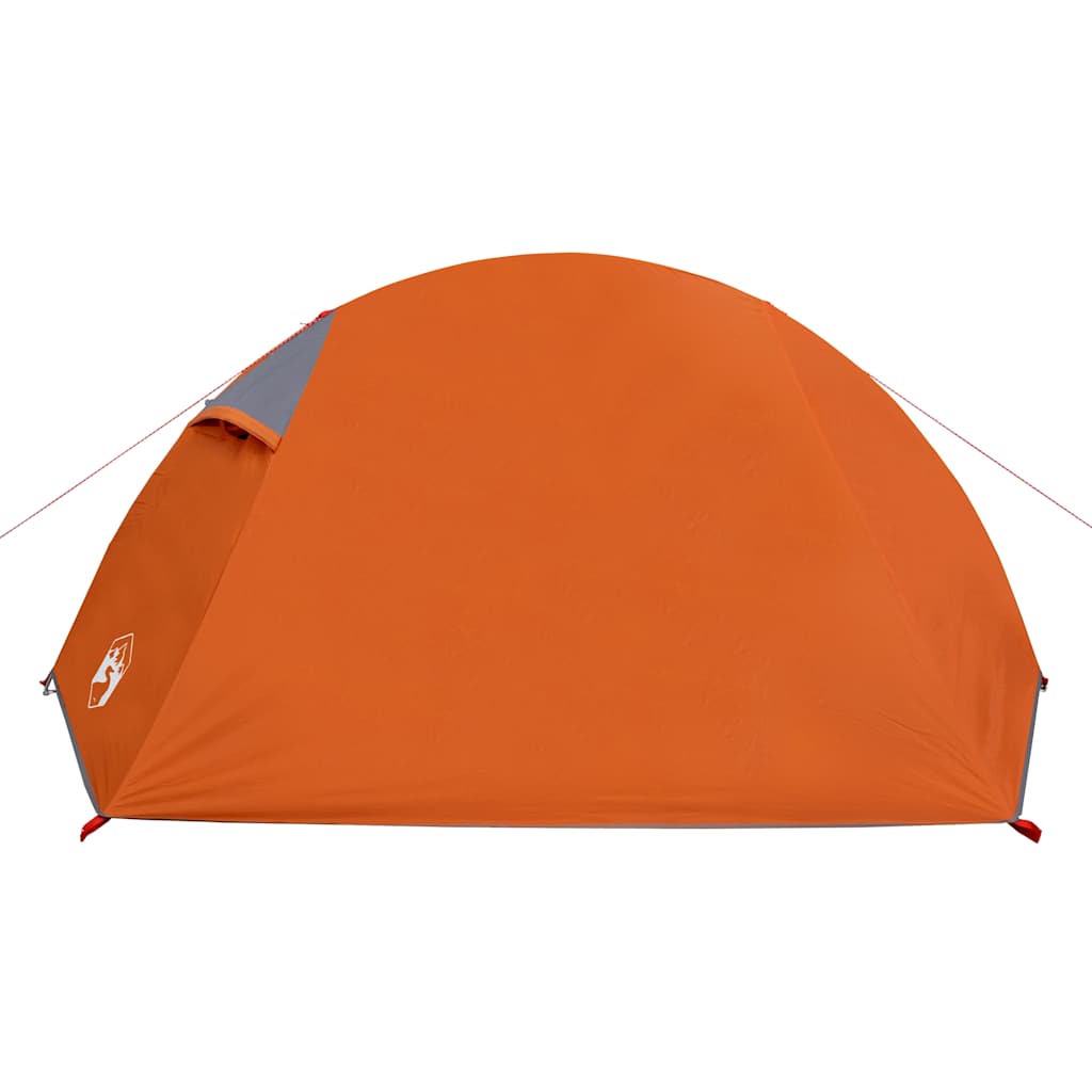 vidaXL Camping Tent Dome 2-Person Grey and Orange Waterproof