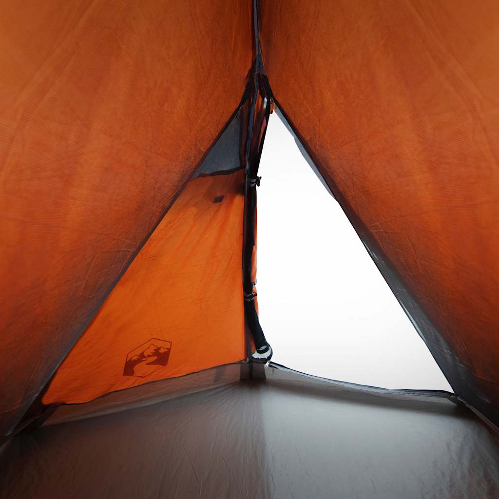 vidaXL Camping Tent Dome 2-Person Grey and Orange Waterproof