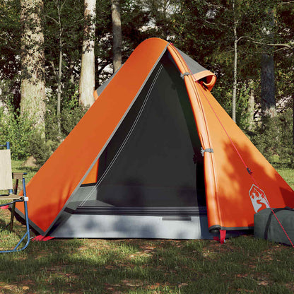 vidaXL Camping Tent Dome 2-Person Grey and Orange Waterproof