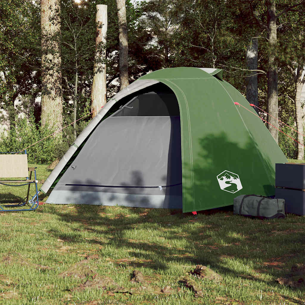 vidaXL Camping Tent Dome 4-Person Green Waterproof