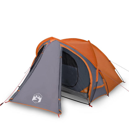 vidaXL Camping Tent Dome 2-Person Grey and Orange Waterproof - 42430