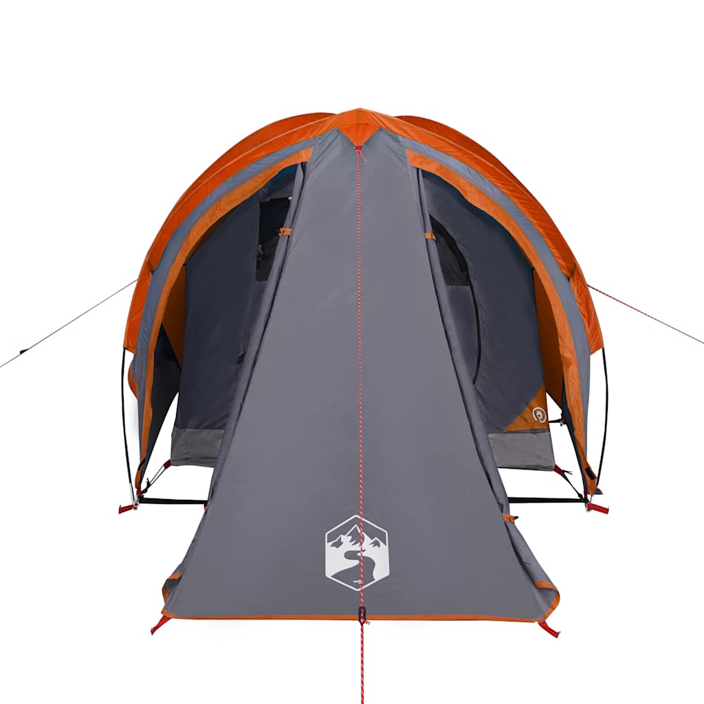 vidaXL Camping Tent Dome 2-Person Grey and Orange Waterproof - 42430