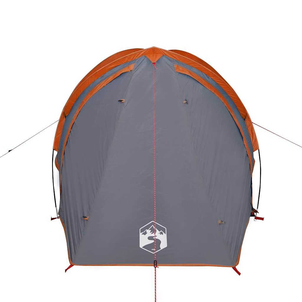 vidaXL Camping Tent Dome 2-Person Grey and Orange Waterproof - 42430