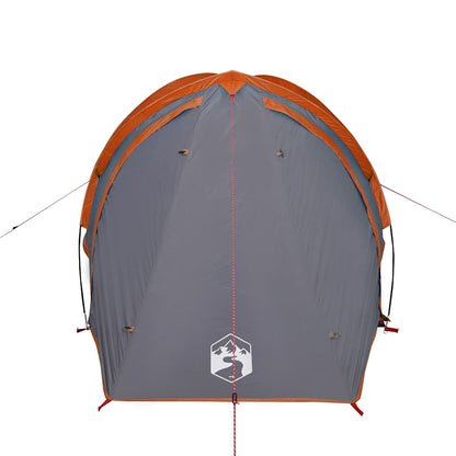 vidaXL Camping Tent Dome 2-Person Grey and Orange Waterproof - 42430