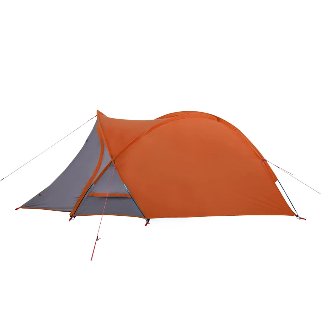 vidaXL Camping Tent Dome 2-Person Grey and Orange Waterproof - 42430