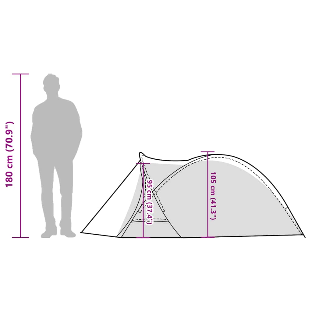 vidaXL Camping Tent Dome 2-Person White Blackout Fabric Waterproof
