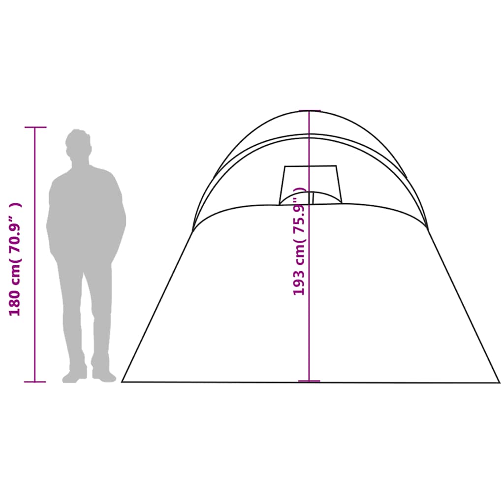 vidaXL Family Tent Dome 6-Person Green Waterproof - 42438