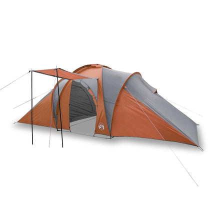 vidaXL Family Tent Dome 6-Person Grey and Orange Waterproof - 42454