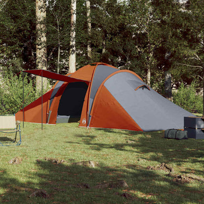 vidaXL Family Tent Dome 6-Person Grey and Orange Waterproof - 42454