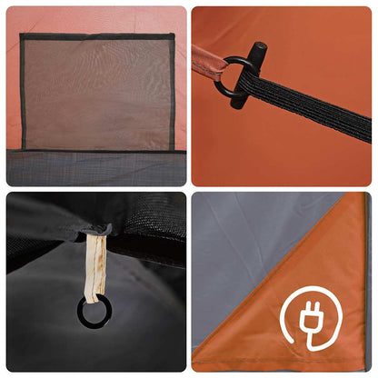 vidaXL Family Tent Dome 6-Person Grey and Orange Waterproof - 42454