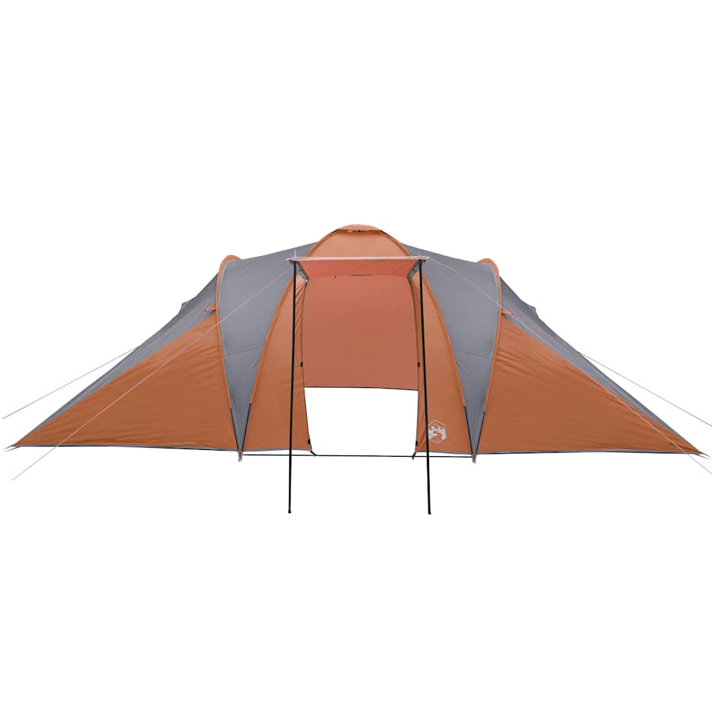vidaXL Family Tent Dome 6-Person Grey and Orange Waterproof - 42454