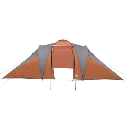vidaXL Family Tent Dome 6-Person Grey and Orange Waterproof - 42454