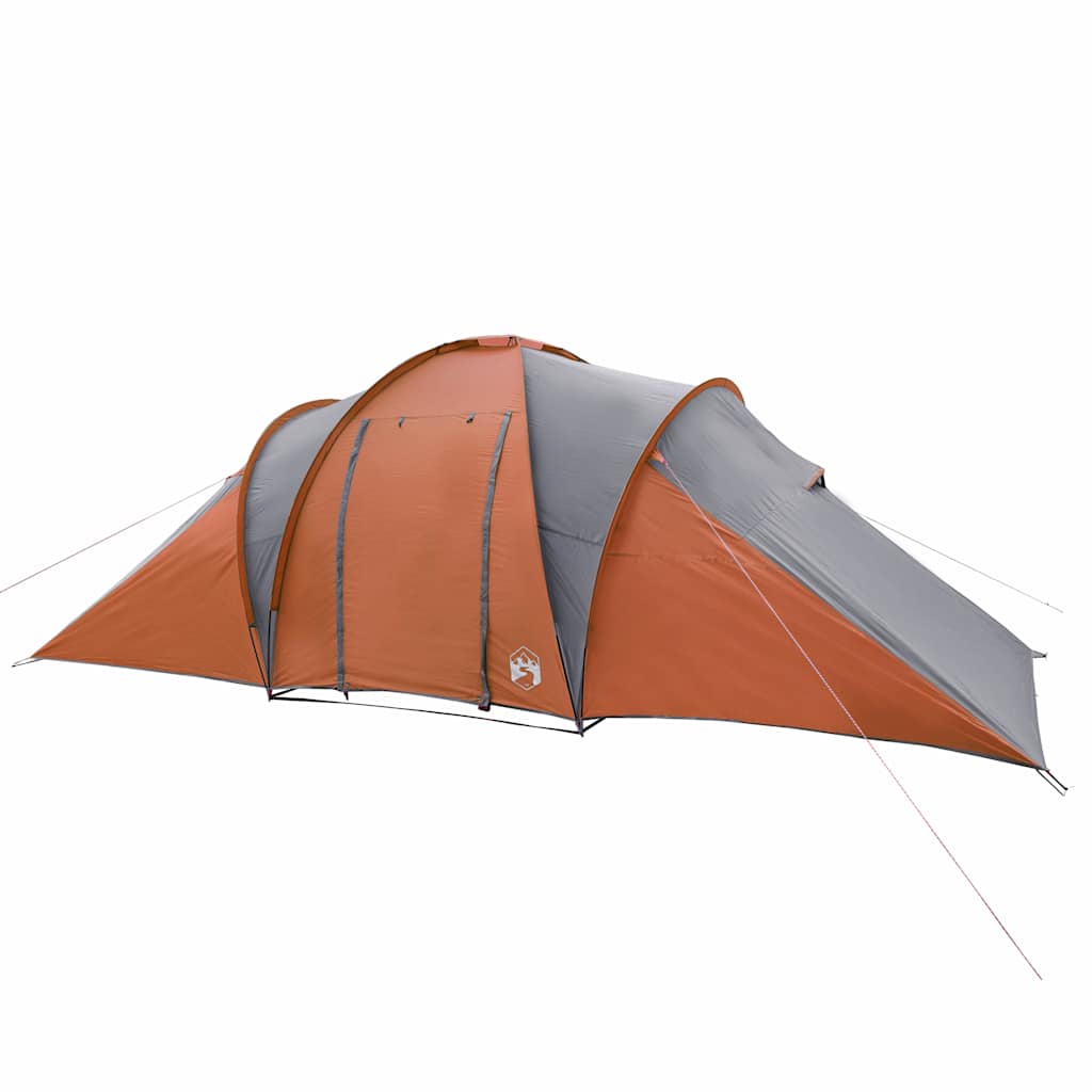 vidaXL Family Tent Dome 6-Person Grey and Orange Waterproof - 42454