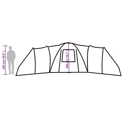 vidaXL Family Tent Dome 12-Person Green Waterproof