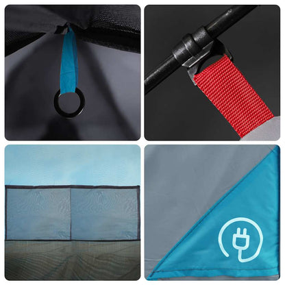 vidaXL Family Tent Dome 12-Person Blue Waterproof