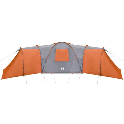 vidaXL Family Tent Dome 12-Person Grey and Orange Waterproof