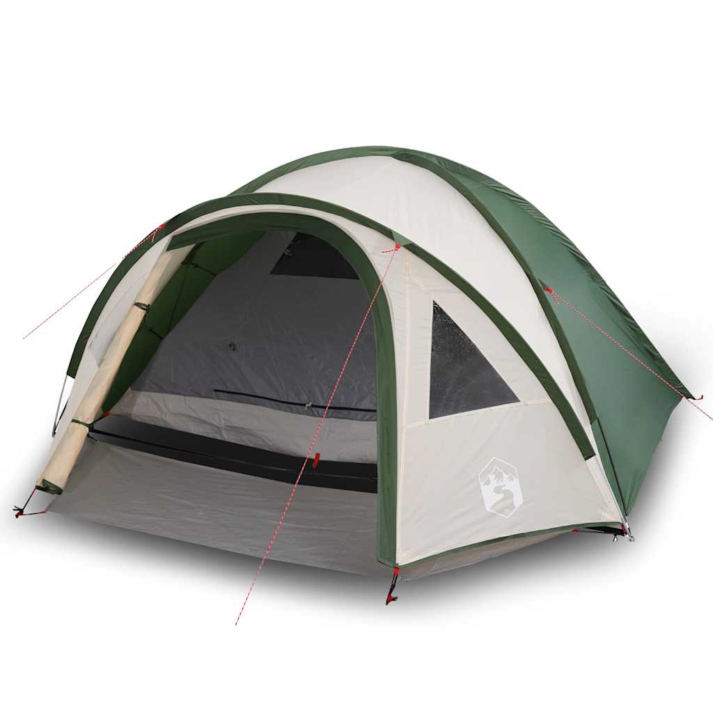 vidaXL Camping Tent Dome 4-Person Green Waterproof - 42492