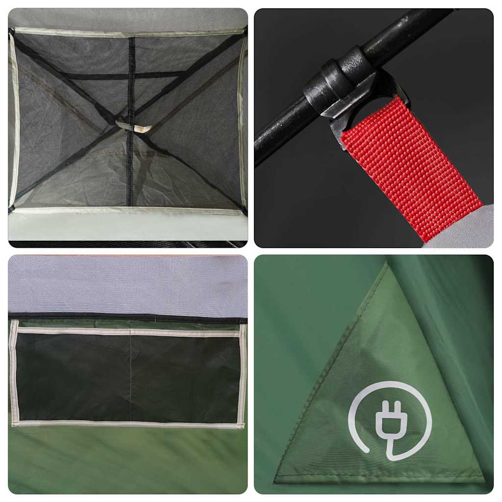 vidaXL Family Tent Dome 6-Person Green Waterproof - 42519