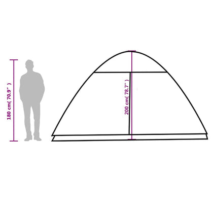 vidaXL Family Tent Dome 6-Person Orange Waterproof