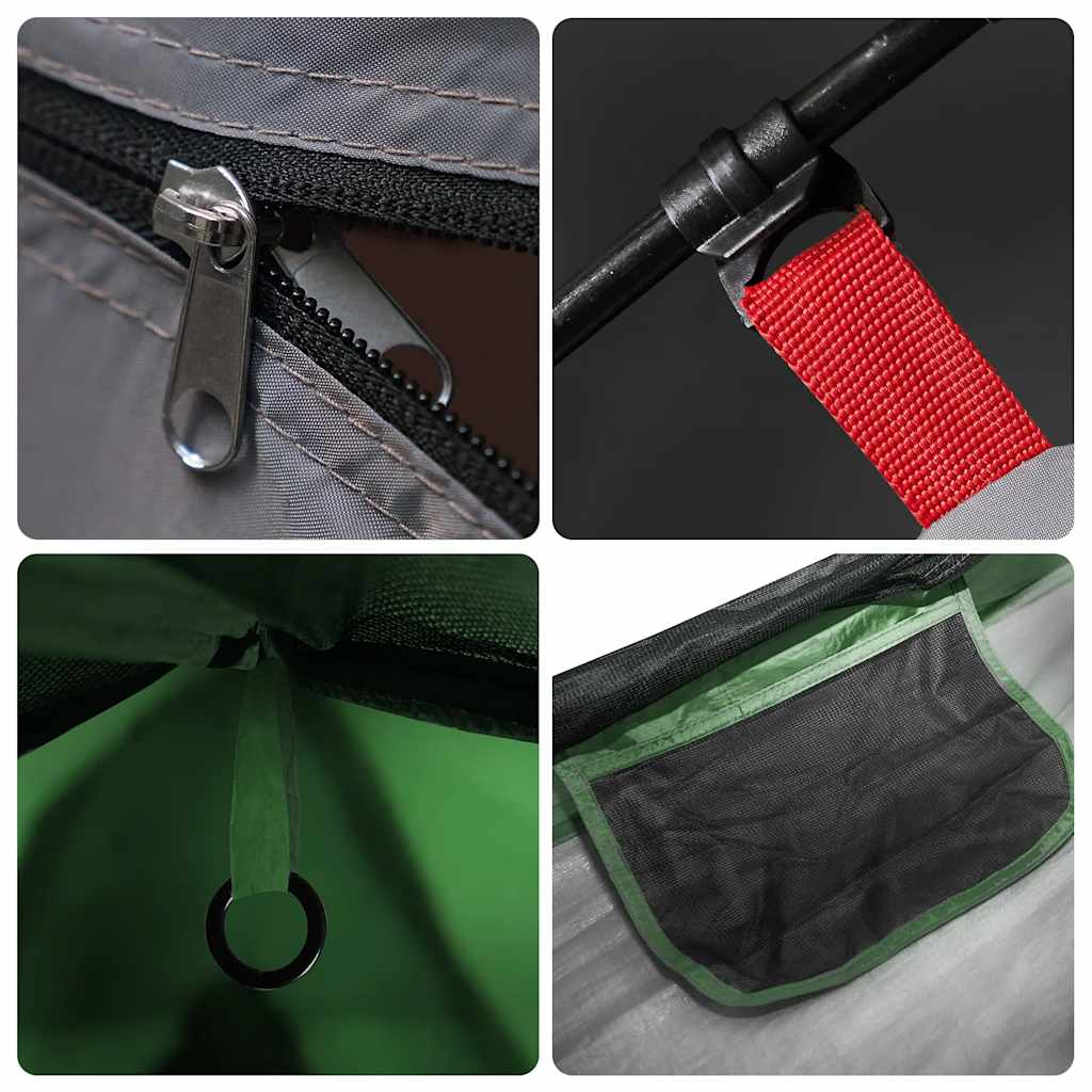 vidaXL Camping Tent 4-Person Green Quick Release Waterproof