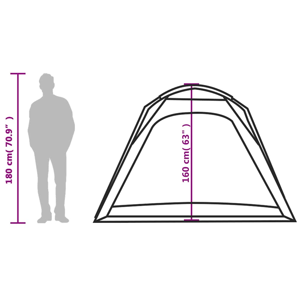 vidaXL Camping Tent 4-Person Green Quick Release Waterproof