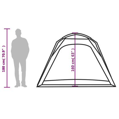 vidaXL Camping Tent 4-Person Green Quick Release Waterproof