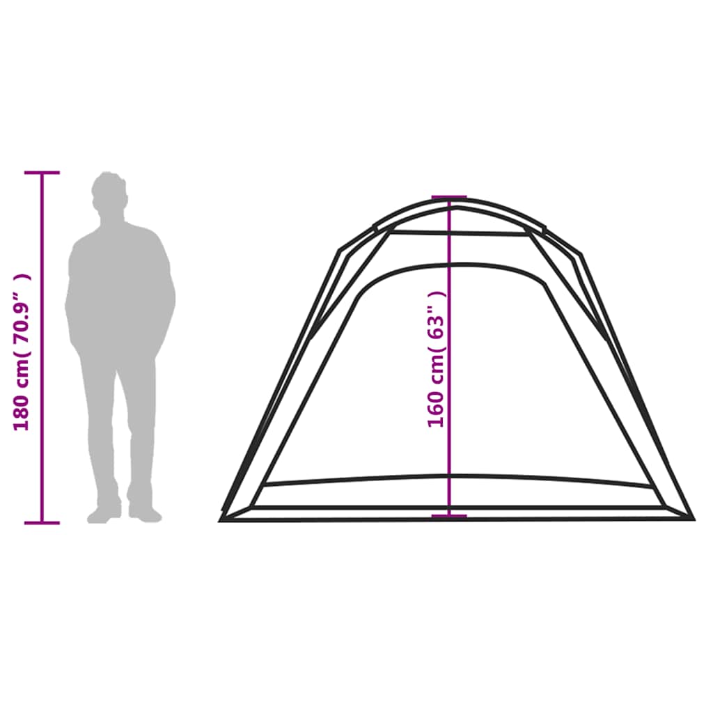 vidaXL Camping Tent 4-Person Blue Quick Release Waterproof