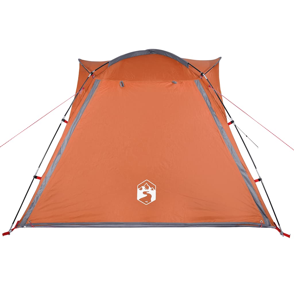 vidaXL Camping Tent 4-Person Grey and Orange Quick Release Waterproof