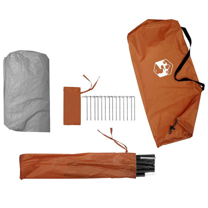 vidaXL Camping Tent 2-Person Grey and Orange Waterproof