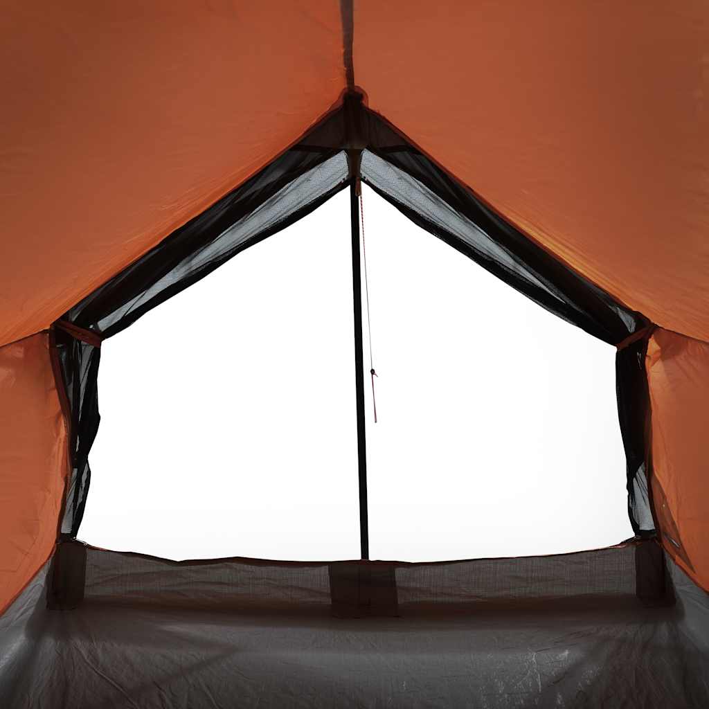 vidaXL Camping Tent 2-Person Grey and Orange Waterproof