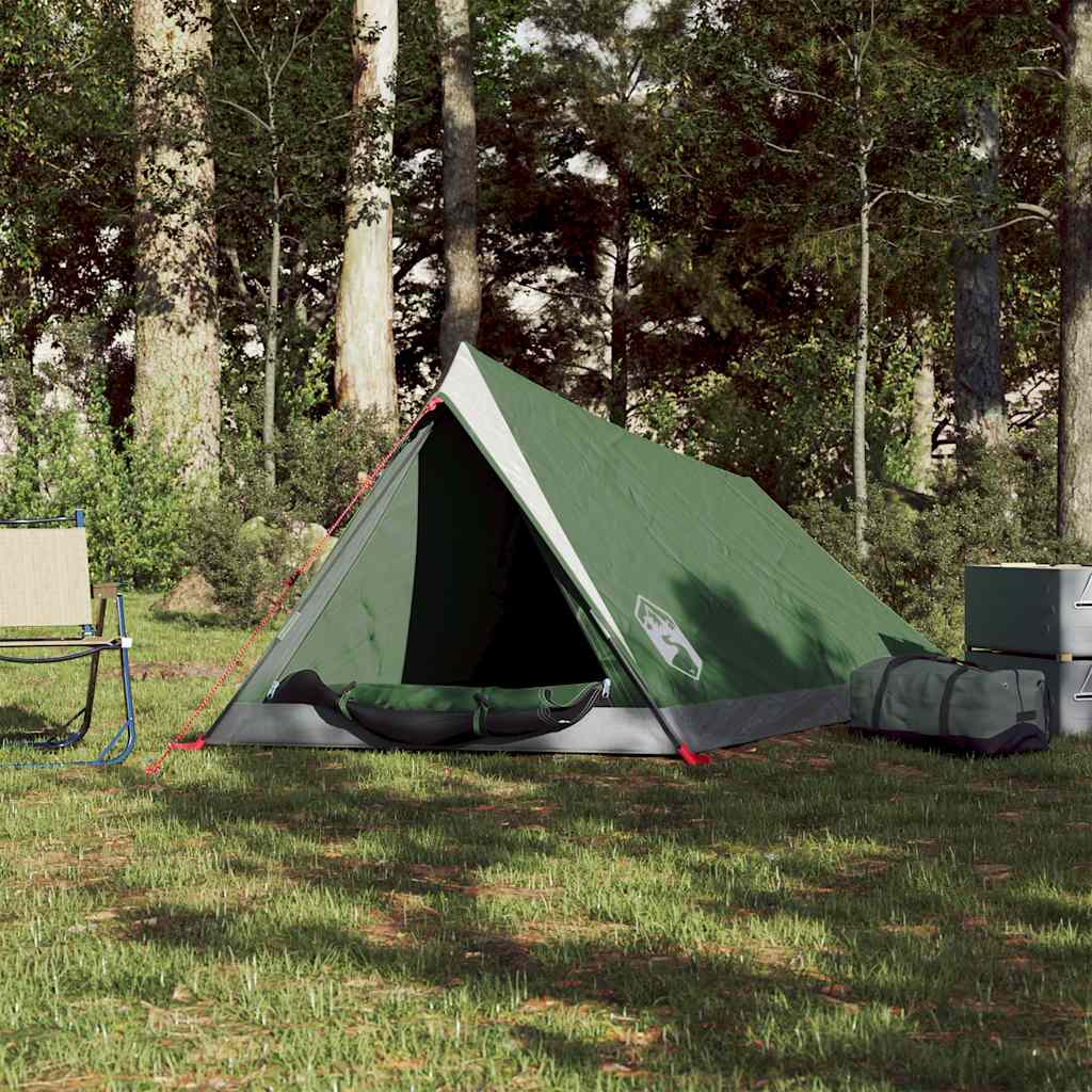 vidaXL Camping Tent 2-Person Green Waterproof - 42557