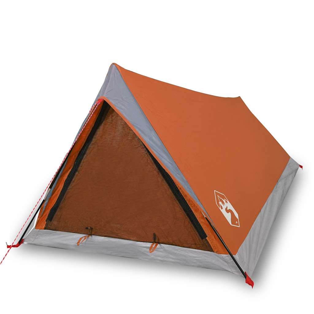 vidaXL Camping Tent 2-Person Grey and Orange Waterproof - 42563