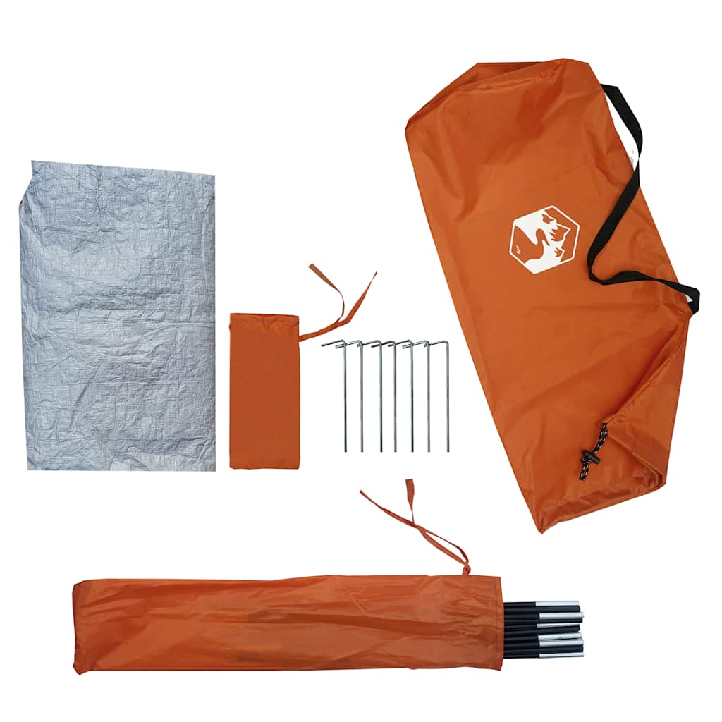 vidaXL Camping Tent 2-Person Grey and Orange Waterproof - 42563