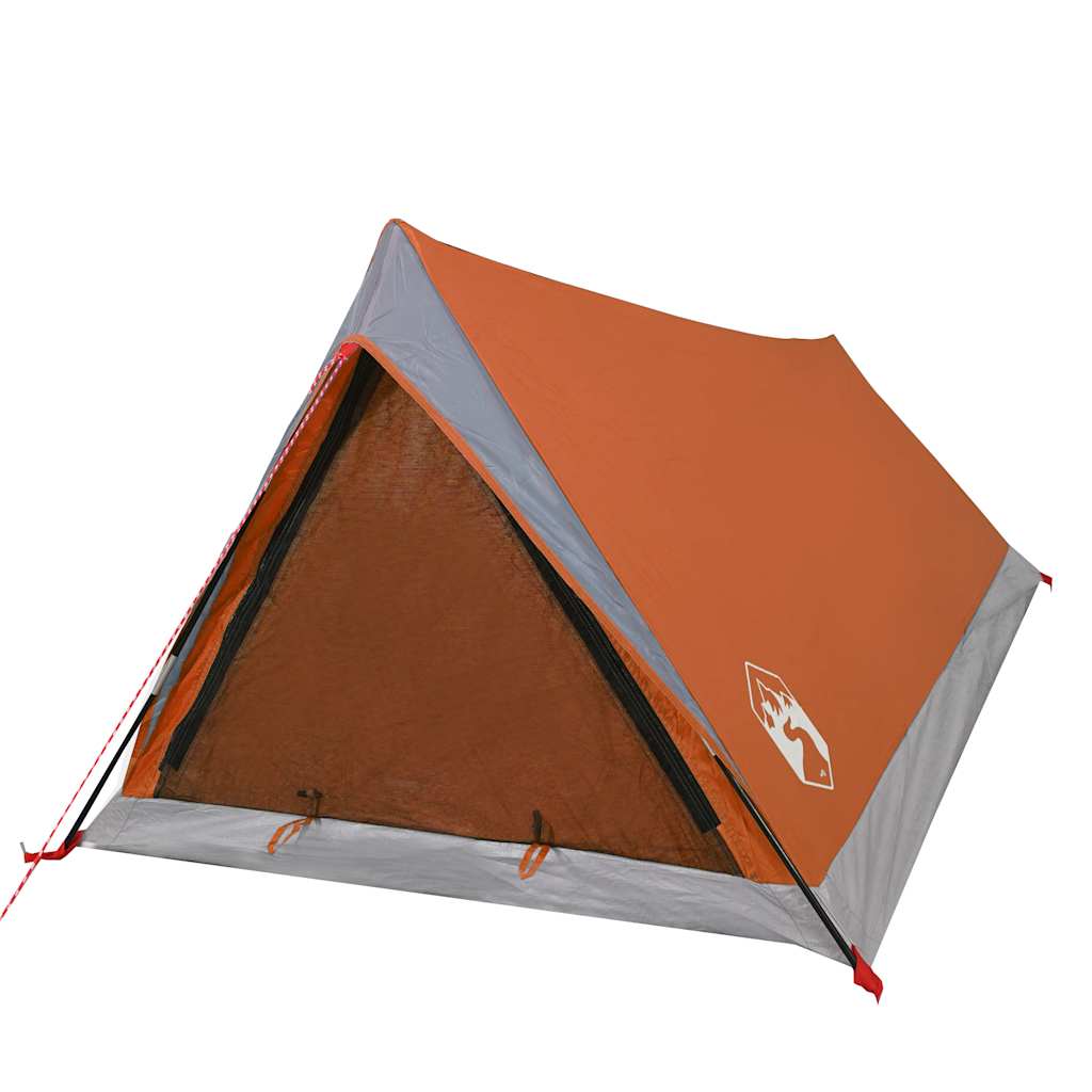 vidaXL Camping Tent 2-Person Grey and Orange Waterproof - 42563