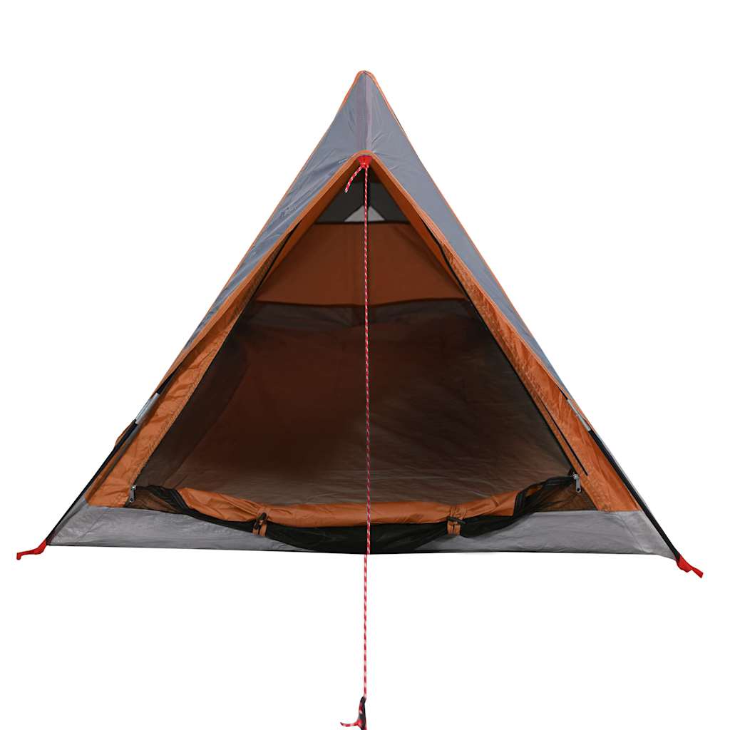 vidaXL Camping Tent 2-Person Grey and Orange Waterproof - 42563