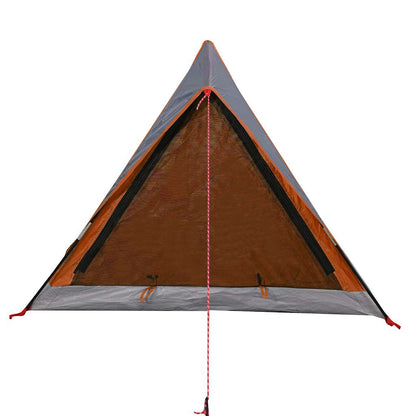 vidaXL Camping Tent 2-Person Grey and Orange Waterproof - 42563