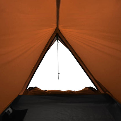 vidaXL Camping Tent 2-Person Grey and Orange Waterproof - 42563
