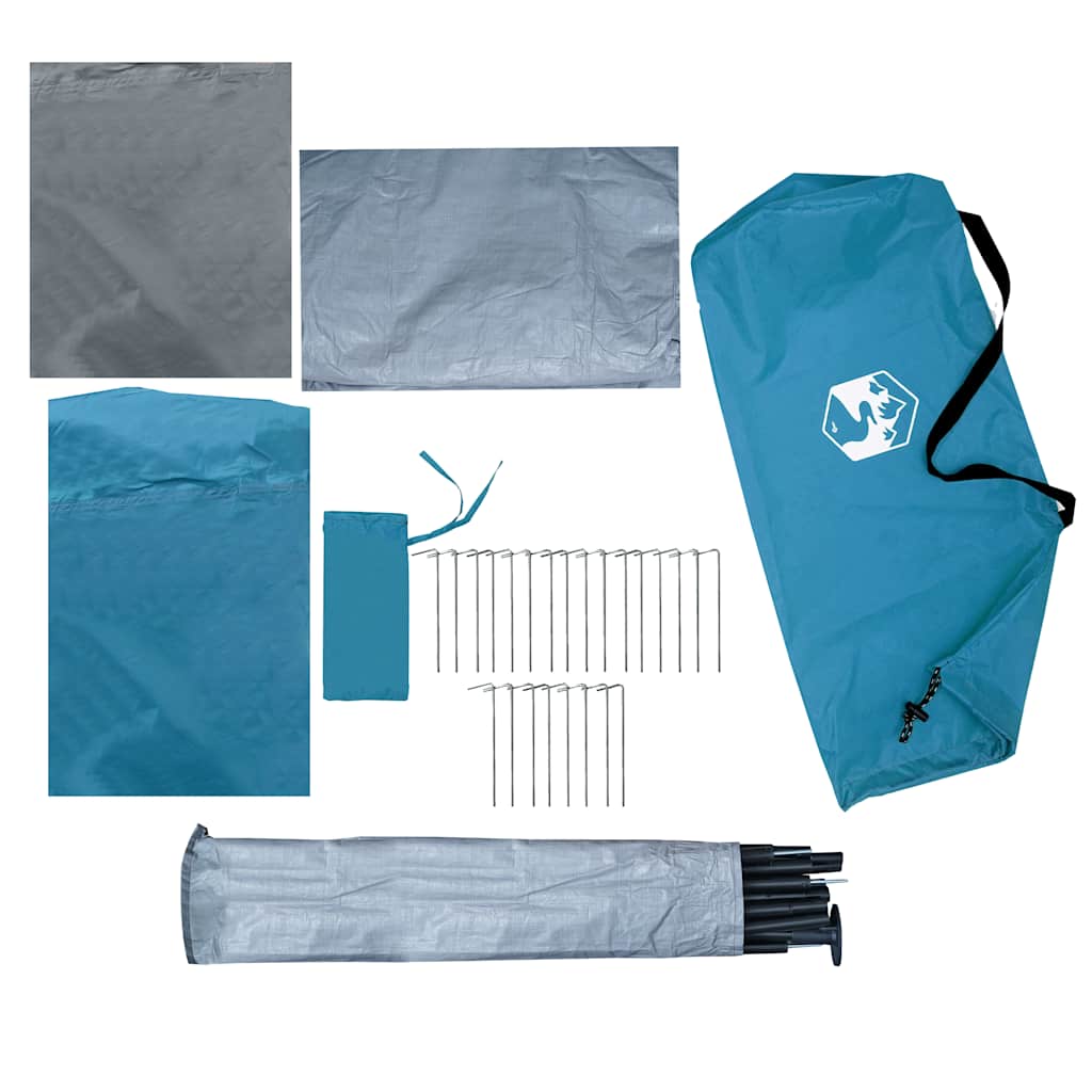 vidaXL Camping Tent 3-Person Blue Waterproof