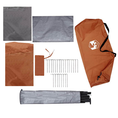 vidaXL Camping Tent 3-Person Grey and Orange Waterproof