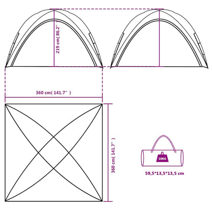 vidaXL Party Tent Green Waterproof - 42609
