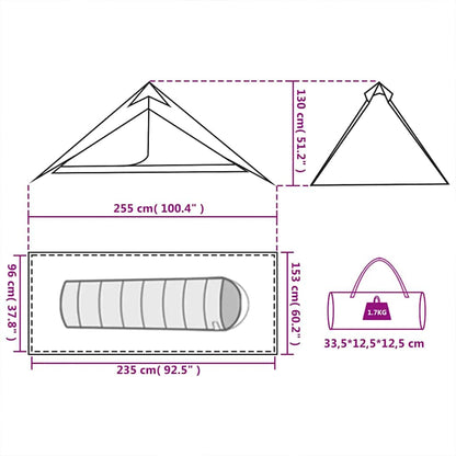 vidaXL Hanging Tent Tipi 1-Person Orange Waterproof