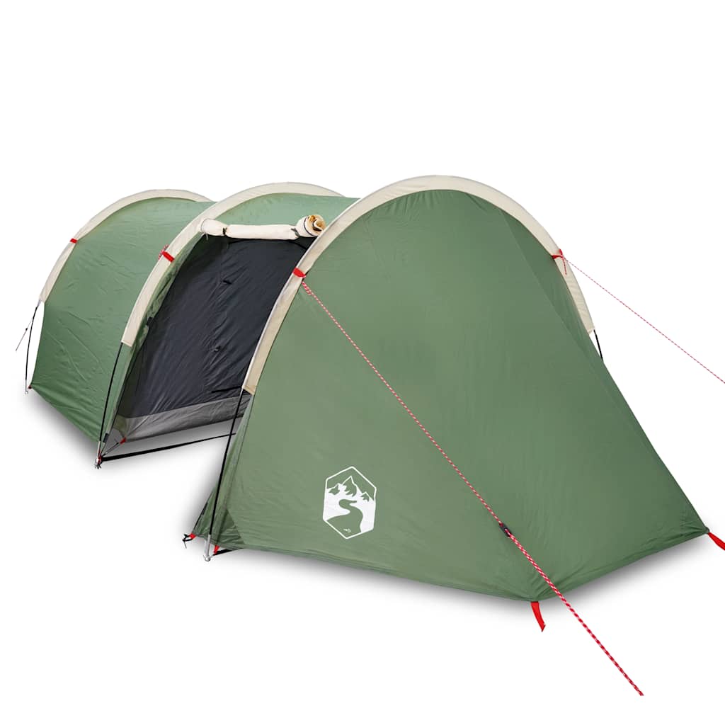 vidaXL Camping Tent Tunnel 4-Person Green Waterproof - 42711
