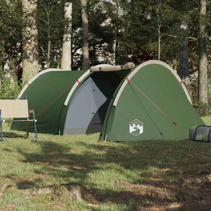 vidaXL Camping Tent Tunnel 4-Person Green Waterproof - 42711
